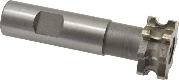 Whitney Tool Co. - 1/8" Radius, 1/4" Circle Diam, 1-1/4" Cutter Diam, 9/16" Cutting Width, Shank Connection, Concave Radius Cutter - 3/4" Shank Diam, 3-1/2" OAL, High Speed Steel, Uncoated, Profile Ground, 8 Teeth, Weldon Flat - Americas Industrial Supply