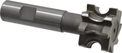 Whitney Tool Co. - 1/4" Radius, 1/2" Circle Diam, 1-1/2" Cutter Diam, 1" Cutting Width, Shank Connection, Concave Radius Cutter - 3/4" Shank Diam, 4" OAL, High Speed Steel, Uncoated, Profile Ground, 8 Teeth, Weldon Flat - Americas Industrial Supply