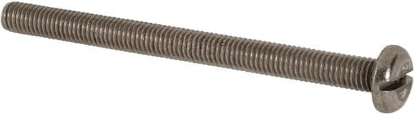 Value Collection - M5x0.80 Metric Coarse, 65mm Length Under Head Slotted Drive Machine Screw - Pan Head, Grade 316 & A4 Stainless Steel, Uncoated, Without Washer - Americas Industrial Supply
