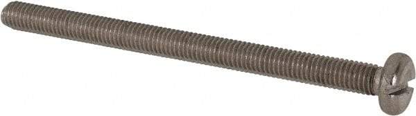 Value Collection - M5x0.80 Metric Coarse, 70mm Length Under Head Slotted Drive Machine Screw - Pan Head, Grade 316 & A4 Stainless Steel, Uncoated, Without Washer - Americas Industrial Supply