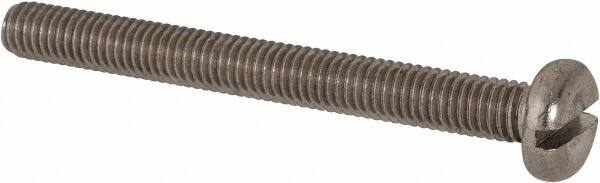 Value Collection - M6x1.00 Metric Coarse, 60mm Length Under Head Slotted Drive Machine Screw - Pan Head, Grade 316 & A4 Stainless Steel, Uncoated, Without Washer - Americas Industrial Supply