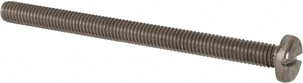 Value Collection - M6x1.00, 80mm Length Under Head Slotted Drive Machine Screw - Pan Head, Grade 316 & A4 Stainless Steel, Uncoated, Without Washer - Americas Industrial Supply