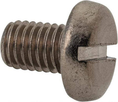 Value Collection - M8x1.25 Metric Coarse, 12mm Length Under Head Slotted Drive Machine Screw - Pan Head, Grade 316 & A4 Stainless Steel, Uncoated, Without Washer - Americas Industrial Supply