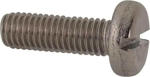 Value Collection - M8x1.25 Metric Coarse, 25mm Length Under Head Slotted Drive Machine Screw - Pan Head, Grade 316 & A4 Stainless Steel, Uncoated, Without Washer - Americas Industrial Supply