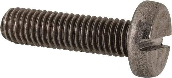 Value Collection - M8x1.25 Metric Coarse, 30mm Length Under Head Slotted Drive Machine Screw - Pan Head, Grade 316 & A4 Stainless Steel, Uncoated, Without Washer - Americas Industrial Supply