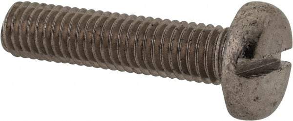 Value Collection - M8x1.25 Metric Coarse, 35mm Length Under Head Slotted Drive Machine Screw - Pan Head, Grade 316 & A4 Stainless Steel, Uncoated, Without Washer - Americas Industrial Supply
