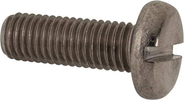 Value Collection - M10x1.50, 30mm Length Under Head Slotted Drive Machine Screw - Pan Head, Grade 316 & A4 Stainless Steel, Uncoated, Without Washer - Americas Industrial Supply