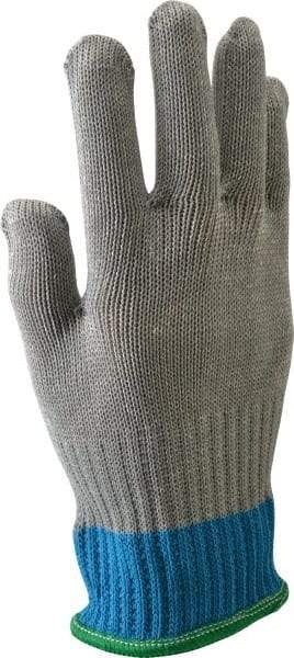 Whizard - Size XS (6), ANSI Cut Lvl 5, HPPE Fiber/Stainless Steel Cut Resistant Gloves - Knit Wrist, Silver, Ambidextrous - Americas Industrial Supply