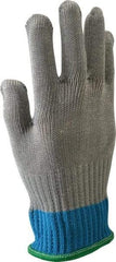 Whizard - Size XS (6), ANSI Cut Lvl 5, HPPE Fiber/Stainless Steel Cut Resistant Gloves - Knit Wrist, Silver, Ambidextrous - Americas Industrial Supply