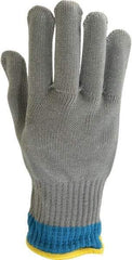 Whizard - Size S (7), ANSI Cut Lvl 5, HPPE Fiber/Stainless Steel Cut Resistant Gloves - Knit Wrist, Silver, Ambidextrous - Americas Industrial Supply