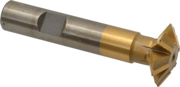 Whitney Tool Co. - 1° 1" Cut Diam, 5/16" Cut Width, 1/2" Shank, Carbide-Tipped Double-Angle Cutter - Americas Industrial Supply