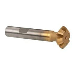 Whitney Tool Co. - 3/4° 3/4" Cut Diam, 1/4" Cut Width, 3/8" Shank, Carbide-Tipped Double-Angle Cutter - Americas Industrial Supply