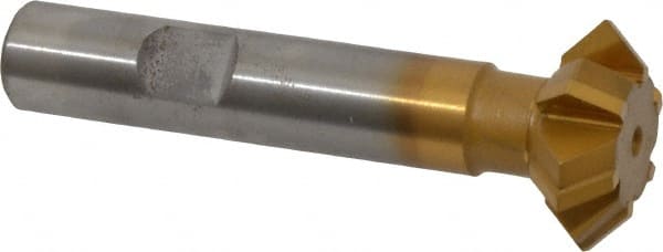 Whitney Tool Co. - 1° 1" Cut Diam, 3/8" Cut Width, 1/2" Shank, Carbide-Tipped Double-Angle Cutter - Americas Industrial Supply