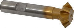 Whitney Tool Co. - 1° 1" Cut Diam, 3/8" Cut Width, 1/2" Shank, Carbide-Tipped Double-Angle Cutter - Americas Industrial Supply