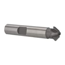 Whitney Tool Co. - 1/2" Diam x 1/8" Width of Cut, 45° Included Angle, Shank Connection, Carbide Tipped Single Angle Cutter - 3/8" Shank Diam, 2-1/8" Overall Length, Right Hand Cut, Uncoated - Americas Industrial Supply