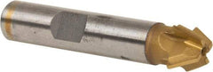 Whitney Tool Co. - 1/2" Diam x 7/32" Width of Cut, 60° Included Angle, Shank Connection, Carbide Tipped Single Angle Cutter - 3/8" Shank Diam, 2-1/8" Overall Length, Right Hand Cut, TiN Coated - Americas Industrial Supply