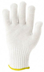 Whizard - Size L (9), ANSI Cut Lvl 5, Kevlar/Spectra/Stainless Steel Cut Resistant Gloves - Knit Wrist, White, Ambidextrous - Americas Industrial Supply