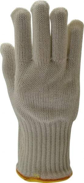 Whizard - Size S (7), ANSI Cut Lvl 5, Kevlar/Spectra/Stainless Steel Cut Resistant Gloves - Knit Wrist, White, Ambidextrous - Americas Industrial Supply