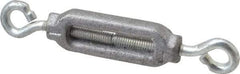Made in USA - 36 Lb Load Limit, #8 Thread Diam, 1-1/4" Take Up, Aluminum Eye & Eye Turnbuckle - 1-13/16" Body Length, 9/64" Neck Length, 3-3/8" Closed Length - Americas Industrial Supply