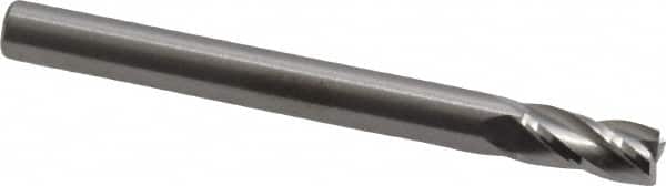 RobbJack - 3/16", 3/8" LOC, 3/16" Shank Diam, 2" OAL, 4 Flute, Solid Carbide Square End Mill - Single End, Uncoated, Spiral Flute, 30° Helix, Centercutting, Right Hand Cut, Right Hand Flute, Series TS-401 - Americas Industrial Supply