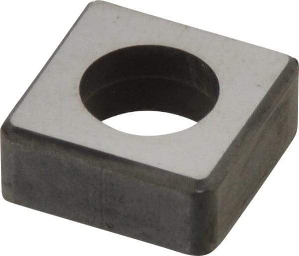 Made in USA - 1/2" Inscribed Circle, Square Shim for Indexables - Carbide, 3/16" Thick, ISSN Shim Style, Negative Rake - Americas Industrial Supply