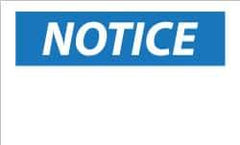 NMC - Accident Prevention Label, Header: NOTICE - Legend: NOTICE, English, Black & White, 5" Long x 3" High, Sign Muscle Finish - Americas Industrial Supply