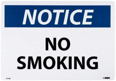 NMC - "Notice - No Smoking", 20" Long x 28" Wide, Aluminum Safety Sign - Rectangle, 0.04" Thick, Use for Accident Prevention - Americas Industrial Supply