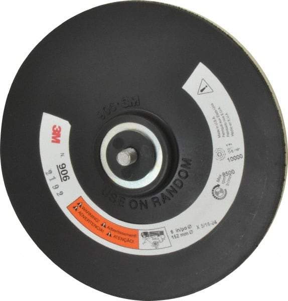 3M - 6" Diam Hook & Loop Disc Backing Pad - Medium Density, 8,500 RPM - Americas Industrial Supply