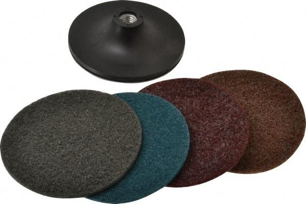 3M - 5 Piece, 4-1/2" Disc Diam, Abrasive Disc Kit - Nonwoven - Americas Industrial Supply