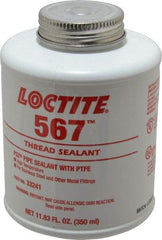 Loctite - 350 ml Brush Top Can White Pipe Sealant - Methacrylate Ester, 400°F Max Working Temp, For Sealing Metal Tapered Pipe Threads & Fittings Up to 2" - Americas Industrial Supply