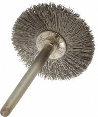 Anderson - 1" OD, 1/8" Shank Diam, Crimped Stainless Steel Wheel Brush - 0.005" Filament Diam, 25,000 RPM - Americas Industrial Supply