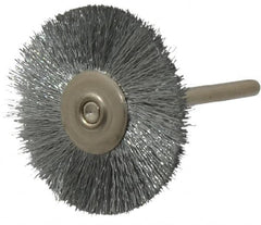 Anderson - 1-1/4" OD, 1/8" Shank Diam, Crimped Steel Wheel Brush - 0.005" Filament Diam, 25,000 RPM - Americas Industrial Supply