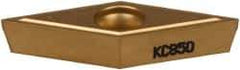 Kennametal - VBMT330.5 LF Grade KC850 Carbide Turning Insert - TiC/TiCN/TiN Finish, 35° Diamond, 3/8" Inscr Circle, 3/16" Thick, 0.0079" Corner Radius - Americas Industrial Supply