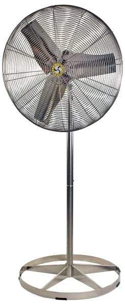 Airmaster - 30" Blade, 1/4 hp, 8,800 Max CFM, Single Phase Food Service Non-Adjustable Pedestal Fan - 115/230 Volts, 1 Speed - Americas Industrial Supply