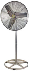 Airmaster - 30" Blade, 1/4 hp, 8,800 Max CFM, Single Phase Food Service Non-Adjustable Pedestal Fan - 115/230 Volts, 1 Speed - Americas Industrial Supply