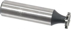 Interstate - 1/2" Diam x 1/16" Face Width, High Speed Steel, 8 Teeth, Shank Connection Woodruff Keyseat Cutter - Uncoated, 2-1/16" OAL x 1/2" Shank, Straight Teeth, ANSI 204, Old Standard 1 - Americas Industrial Supply