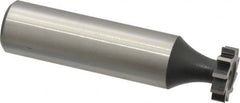 Interstate - 1/2" Diam x 1/8" Face Width, High Speed Steel, 8 Teeth, Shank Connection Woodruff Keyseat Cutter - Uncoated, 2-1/8" OAL x 1/2" Shank, Straight Teeth, ANSI 404, Old Standard 3 - Americas Industrial Supply