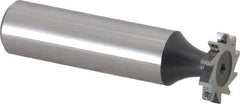 Interstate - 5/8" Diam x 3/32" Face Width, High Speed Steel, 8 Teeth, Shank Connection Woodruff Keyseat Cutter - Uncoated, 2-3/32" OAL x 1/2" Shank, Straight Teeth, ANSI 305, Old Standard 4 - Americas Industrial Supply