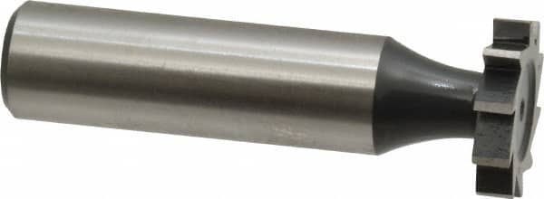 Interstate - 3/4" Diam x 5/32" Face Width, High Speed Steel, 10 Teeth, Shank Connection Woodruff Keyseat Cutter - Uncoated, 2-5/32" OAL x 1/2" Shank, Straight Teeth, ANSI 506, Old Standard 8 - Americas Industrial Supply