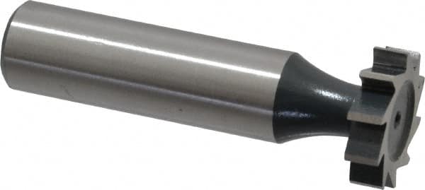 Interstate - 3/4" Diam x 3/16" Face Width, High Speed Steel, 10 Teeth, Shank Connection Woodruff Keyseat Cutter - Uncoated, 2-3/16" OAL x 1/2" Shank, Straight Teeth, ANSI 606, Old Standard 9 - Americas Industrial Supply