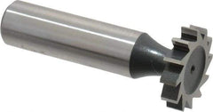 Interstate - 7/8" Diam x 3/16" Face Width, High Speed Steel, 10 Teeth, Shank Connection Woodruff Keyseat Cutter - Uncoated, 2-3/16" OAL x 1/2" Shank, Straight Teeth, ANSI 607, Old Standard 11 - Americas Industrial Supply