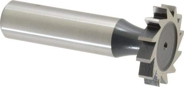 Interstate - 1" Diam x 3/16" Face Width, High Speed Steel, 12 Teeth, Shank Connection Woodruff Keyseat Cutter - Uncoated, 2-3/16" OAL x 1/2" Shank, Straight Teeth, ANSI 608, Old Standard 13 - Americas Industrial Supply