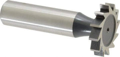 Interstate - 1" Diam x 3/16" Face Width, High Speed Steel, 12 Teeth, Shank Connection Woodruff Keyseat Cutter - Uncoated, 2-3/16" OAL x 1/2" Shank, Straight Teeth, ANSI 608, Old Standard 13 - Americas Industrial Supply
