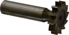 Interstate - 1-1/8" Diam x 7/32" Face Width, High Speed Steel, 12 Teeth, Shank Connection Woodruff Keyseat Cutter - Uncoated, 2-7/32" OAL x 1/2" Shank, Straight Teeth, ANSI 709, Old Standard 17 - Americas Industrial Supply