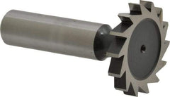 Interstate - 1-1/4" Diam x 3/16" Face Width, High Speed Steel, 14 Teeth, Shank Connection Woodruff Keyseat Cutter - Uncoated, 2-3/16" OAL x 1/2" Shank, Straight Teeth, ANSI 610, Old Standard 19 - Americas Industrial Supply