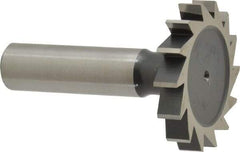 Interstate - 1-1/2" Diam x 1/4" Face Width, High Speed Steel, 16 Teeth, Shank Connection Woodruff Keyseat Cutter - Uncoated, 2-1/4" OAL x 1/2" Shank, Straight Teeth, ANSI 812, Old Standard 24 - Americas Industrial Supply