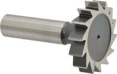 Interstate - 1-1/2" Diam x 5/16" Face Width, High Speed Steel, 16 Teeth, Shank Connection Woodruff Keyseat Cutter - Uncoated, 2-5/16" OAL x 1/2" Shank, Straight Teeth, ANSI 1012, Old Standard 25 - Americas Industrial Supply