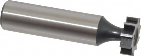 Interstate - 5/8" Diam x 3/16" Face Width, High Speed Steel, 8 Teeth, Shank Connection Woodruff Keyseat Cutter - Uncoated, 2-3/16" OAL x 1/2" Shank, Straight Teeth, ANSI 605, Old Standard 61 - Americas Industrial Supply