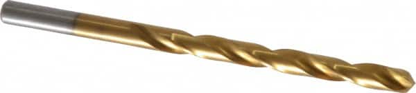 Chicago-Latrobe - 15/64" 135° High Speed Steel Jobber Drill - TiN Finish, Right Hand Cut, Spiral Flute, Straight Shank, 3-7/8" OAL, Split Point - Americas Industrial Supply