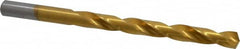 Chicago-Latrobe - 19/64" 135° High Speed Steel Jobber Drill - TiN Finish, Right Hand Cut, Spiral Flute, Straight Shank, 4-3/8" OAL, Split Point - Americas Industrial Supply